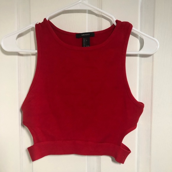 FOREVER 21 red top with side cutout - Picture 2 of 4